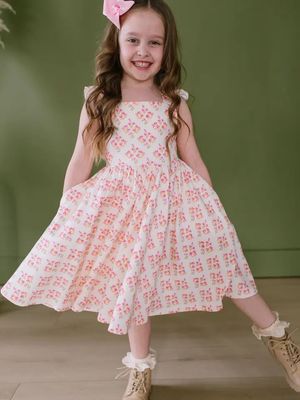 Ollie Jay Rosita in floral diamonds twirl dress
