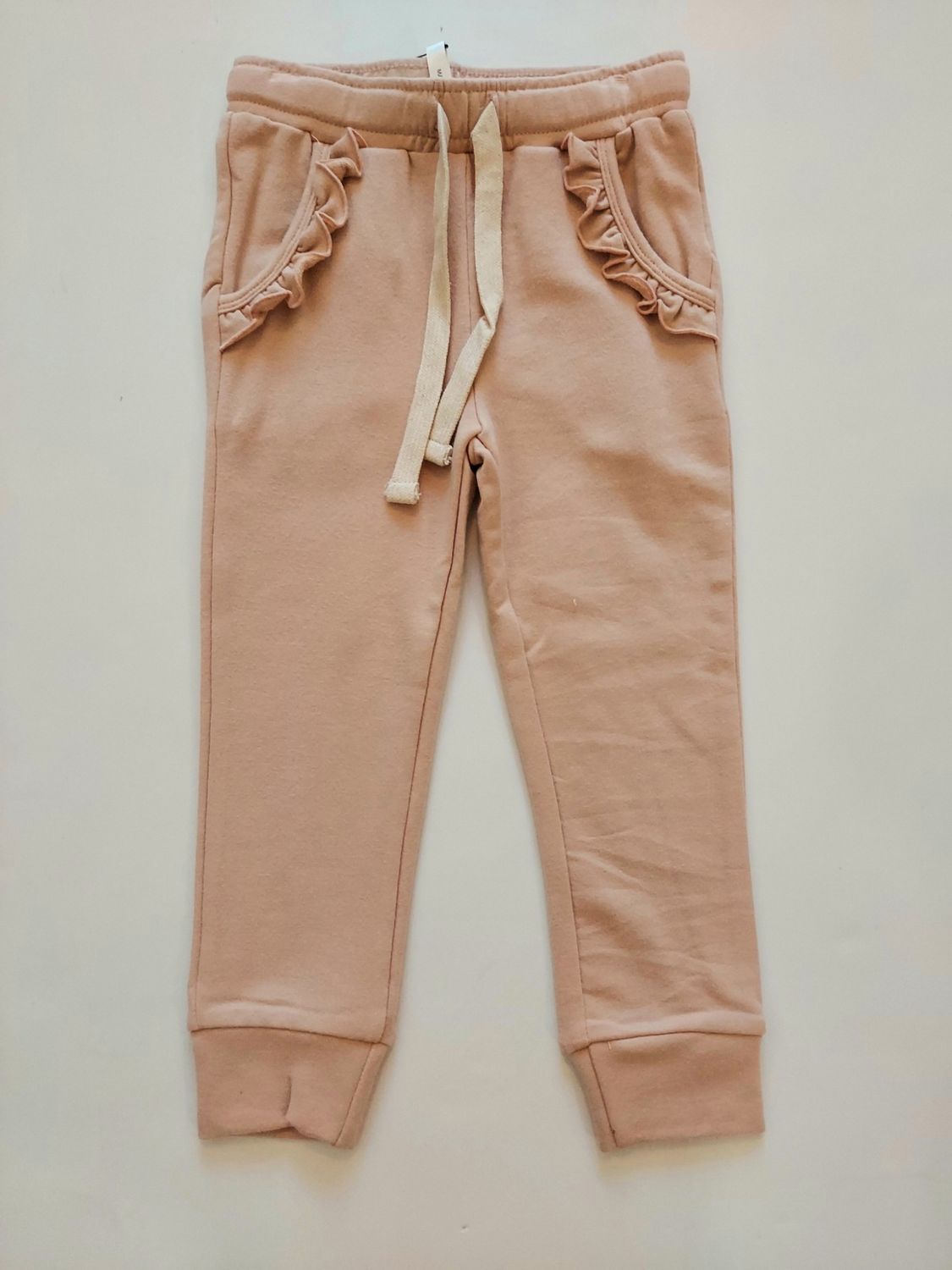 Baby Sprouts pink ruffle pocket joggers/bamboo blend