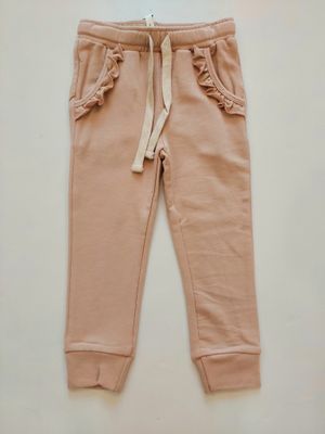 Baby Sprouts pink ruffle pocket joggers/bamboo blend