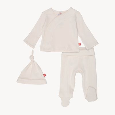 Magnetic Me &quot;whipped cream&quot; ribbed organic cotton kimono
