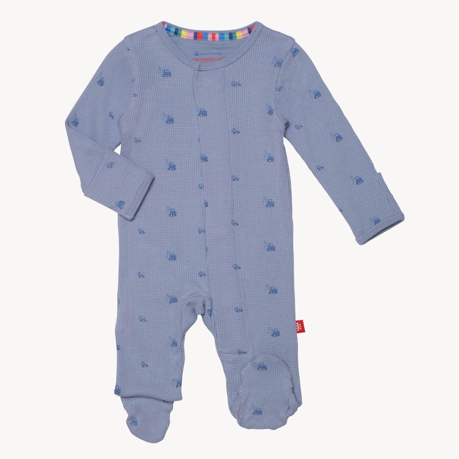 Magnetic Me &quot;slate blue&quot; waffle weave construction-modal/organic cotton blend footie