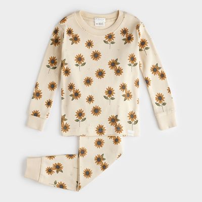 Petit Lem organic cotton long sleeve  pajama set- Sunflower