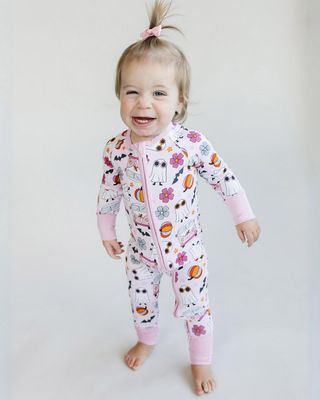 Lucky Panda Kids bamboo halloween retro ghost convertible sleeper