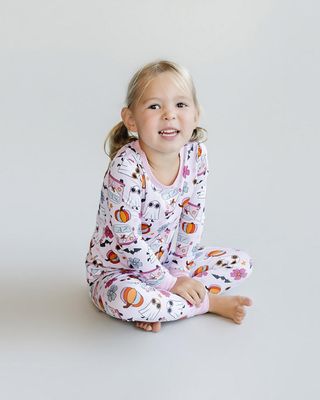 Lucky Panda Kids Bamboo long sleeve retro ghost 2 pc. pajama set