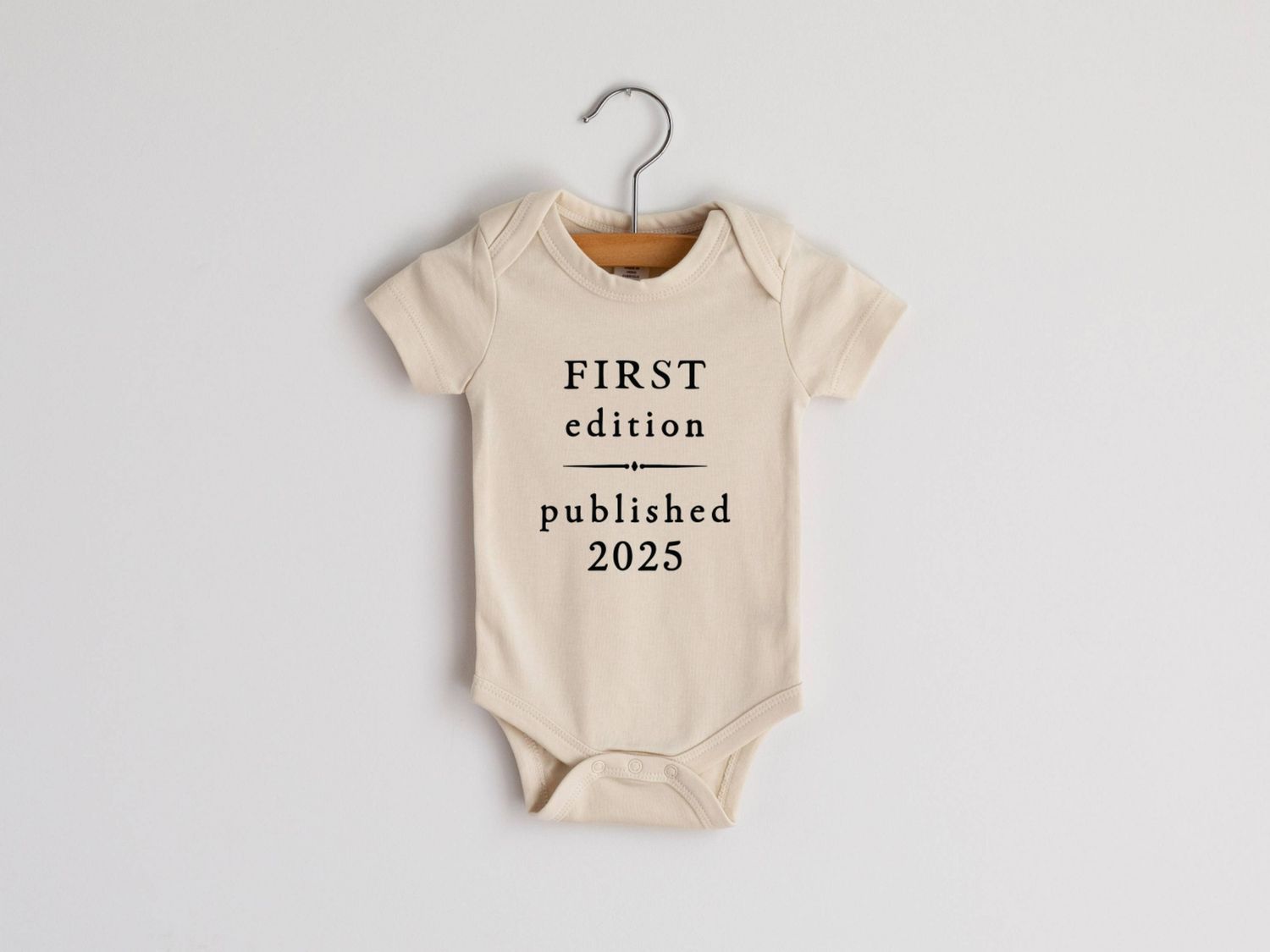 Gladfolk organic cotton cream short sleeve first edition 2025 black ink bodysuit