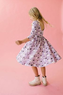 Ollie Jay Emile purple twirl dress in cauldron