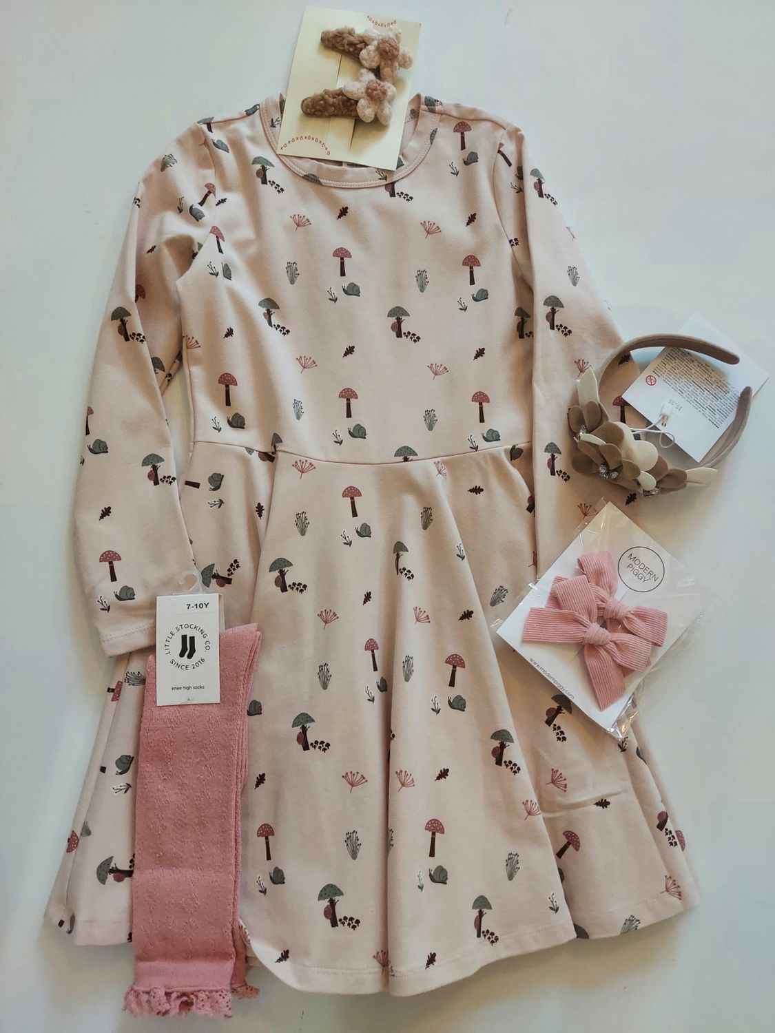 Danish Musli organic cotton Botany swing dress with forest print