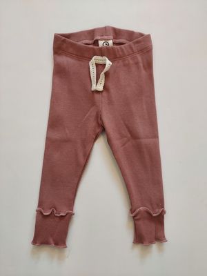 Danish Musli organic cotton ribbed leggings, daydream color