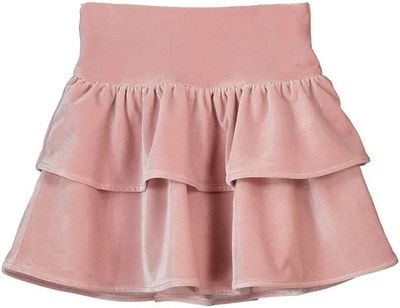 Fall Mayoral nude velour 2 tiered skirt