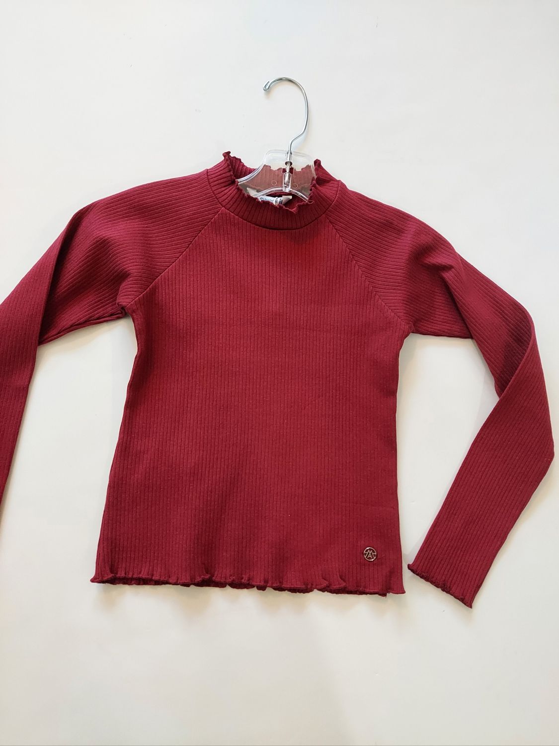 Fall Mayoral ribbed burgundy cotton ribbed crop top