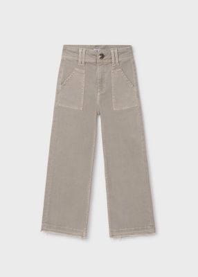 Fall Mayoral stone twill patch pocket jeans with raw hem