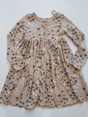 Baby Sprouts long sleeve henley dress-cluster hearts
