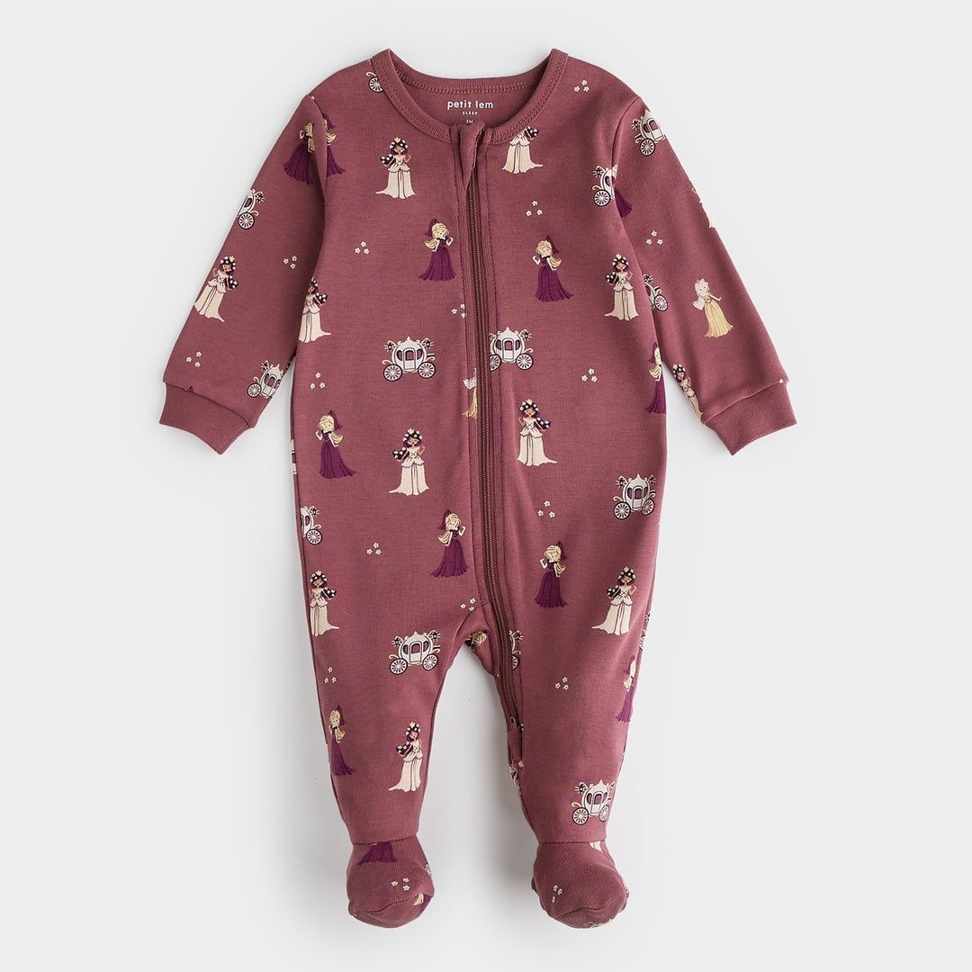 Petit Lem princess on merlot sleeper- 2 way zipper organic cotton
