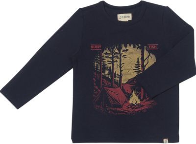 Me &amp; Henry  cotton navy camping shirt- Long sleeve