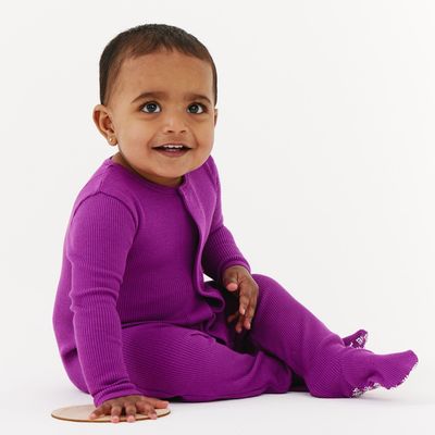 Magnetic Me  &quot;Elderberry &quot; waffle weave eco friendly modal magnetic footie