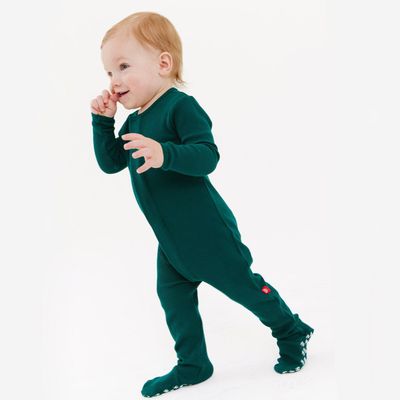 Magnetic Me  &quot;Deep Emerald &quot; waffle weave eco friendly modal magnetic footie