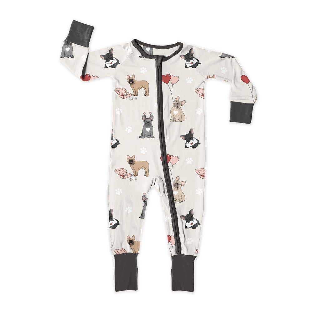 Sweet P Baby Co Puppy Love zip up bamboo pajamas