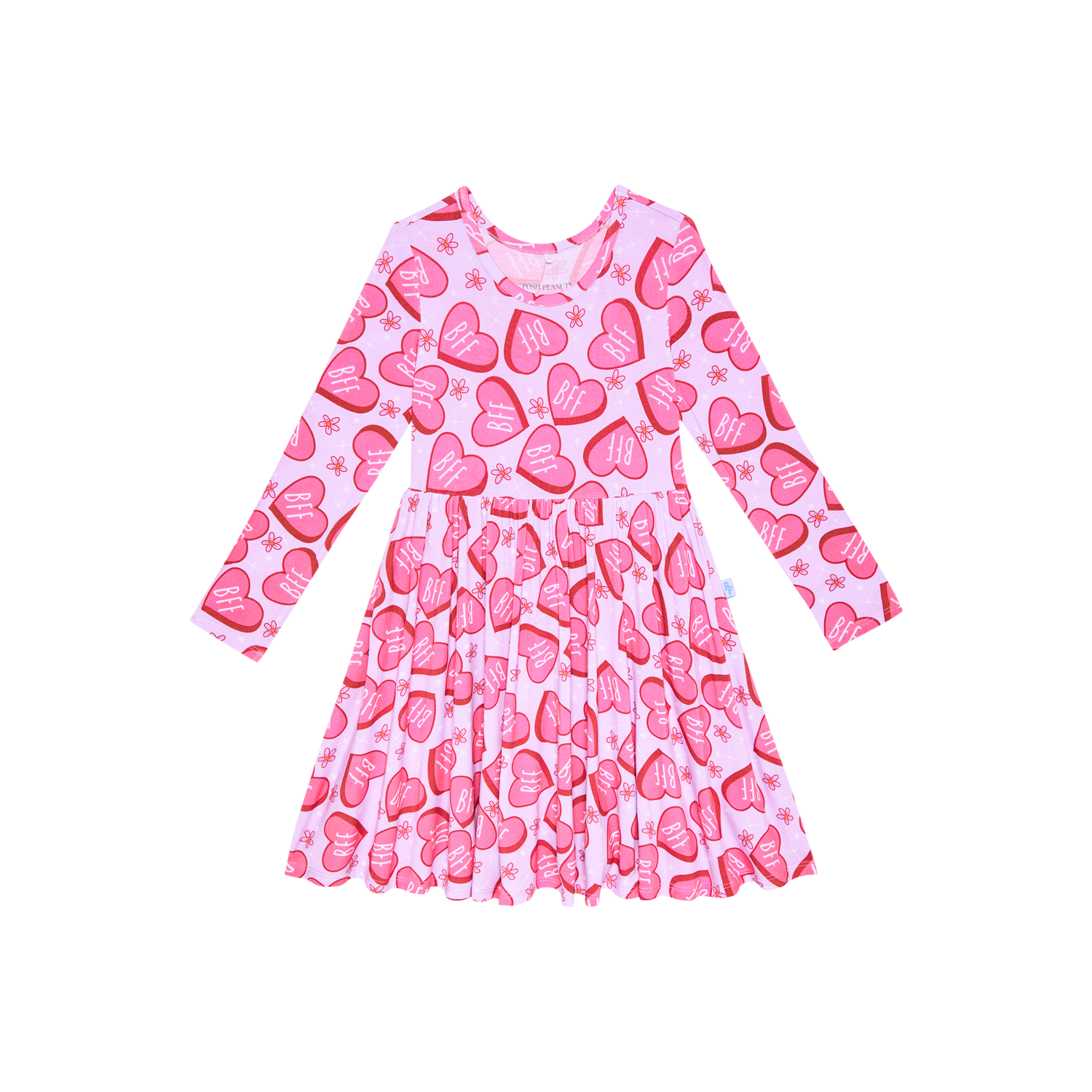 Posh Peanut Bamboo long sleeve  twirl dress- Besties
