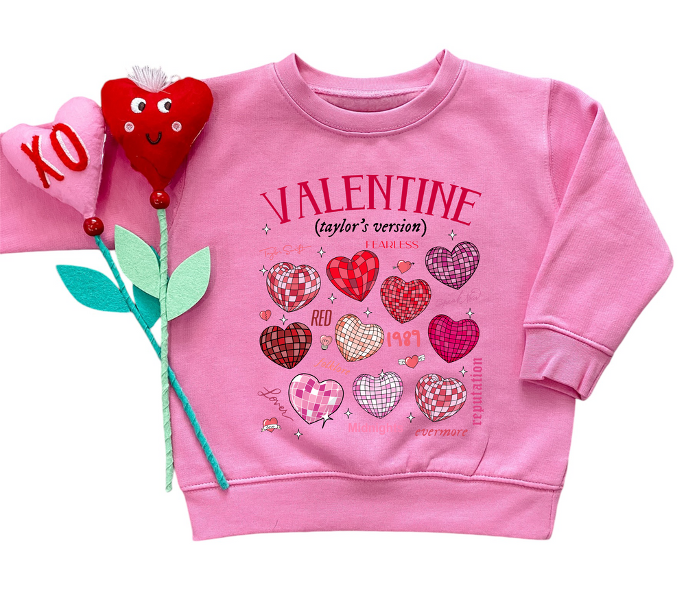 Holland Ave &quot;Taylor Swift&quot; Valentine hot  pink sweatshirt-100% cotton