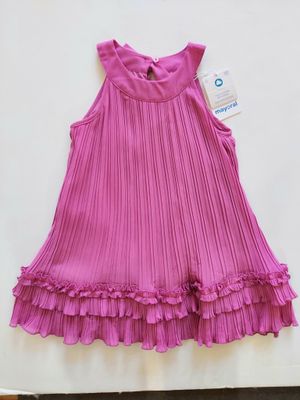 Mayoral soft pleated magenta sleeveless swing dress