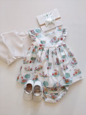 Mayoral cotton bunny dress/bloomer
