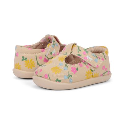 See Kai Run (First Walker) - Bianca Mini Oatmeal/Floral Maryjanes
