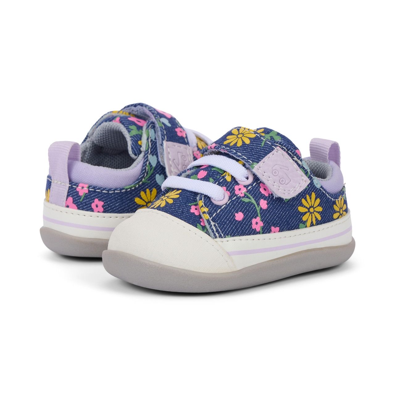 See Kai Run (First Walker) - Stevie Mini navy canvas flowers