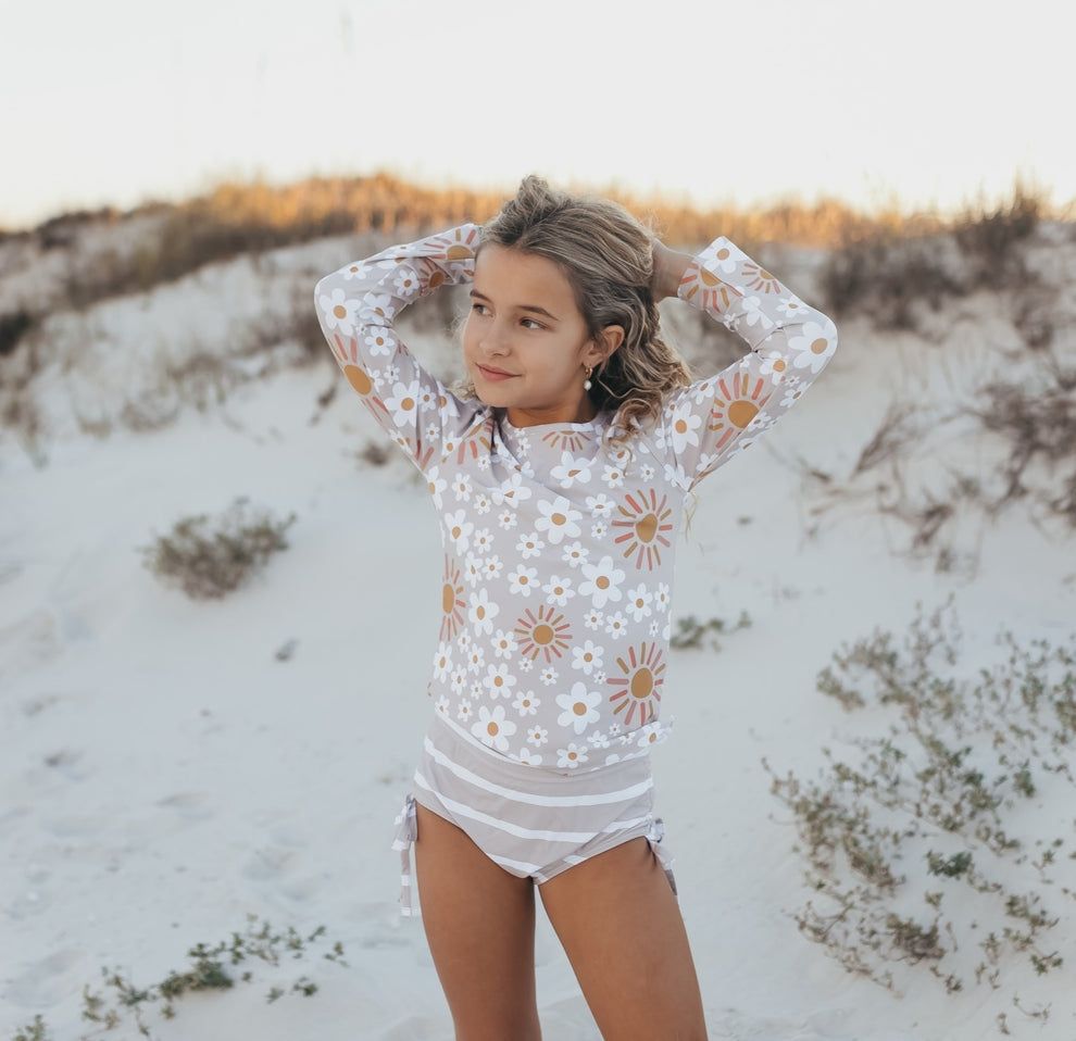Oopsie Daisy &quot;Sun&quot; Long Sleeve Rash guard 2 pc swimsuit