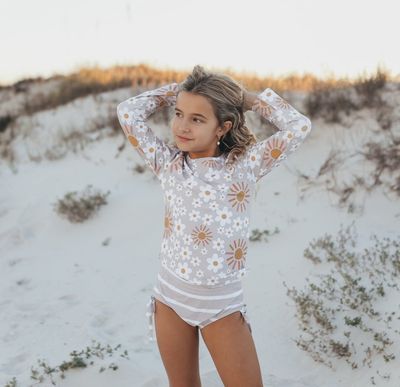 Oopsie Daisy &quot;Sun&quot; Long Sleeve Rash guard 2 pc swimsuit