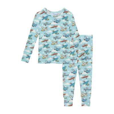 Posh Peanut Bamboo long sleeve pajama set- Planes
