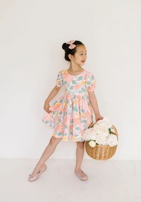 Ollie Jay puff twirl dress in soft floral
