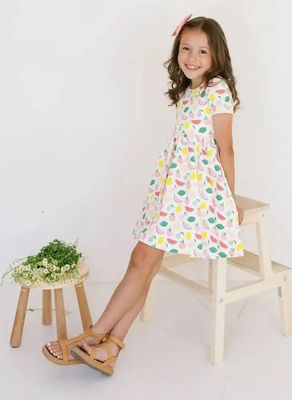 Ollie Jay classic twirl dress in fresh fruit