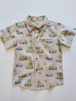 Me &amp; Henry 100% cotton grey camper van shirt-woven
