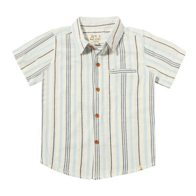 Me &amp; Henry 100% cotton Newport blue striped shirt-woven