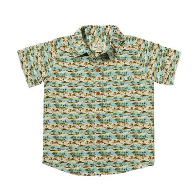 Me &amp; Henry 100% cotton blue Islands shirt-woven