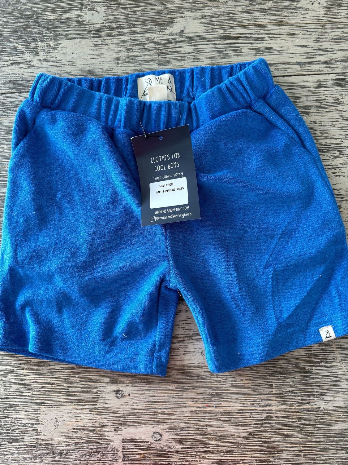 Me &amp; Henry Terry cloth  royal blue Mawgan Terry shorts