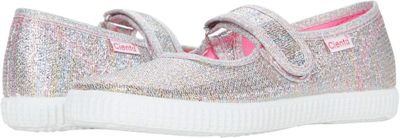 Cienta rainbow multicolor sparkle canvas Maryjanes