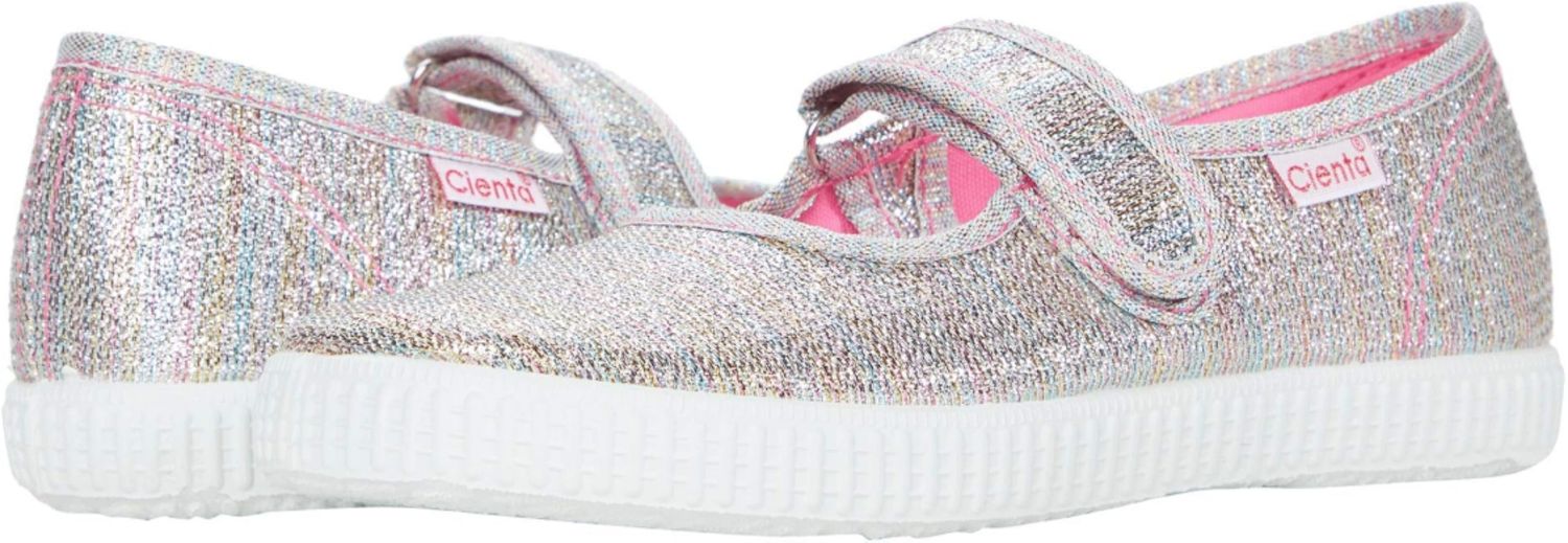 Cienta rainbow multicolor sparkle canvas Maryjanes