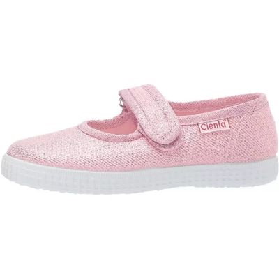 Cienta rosa/pink sparkle canvas Maryjanes