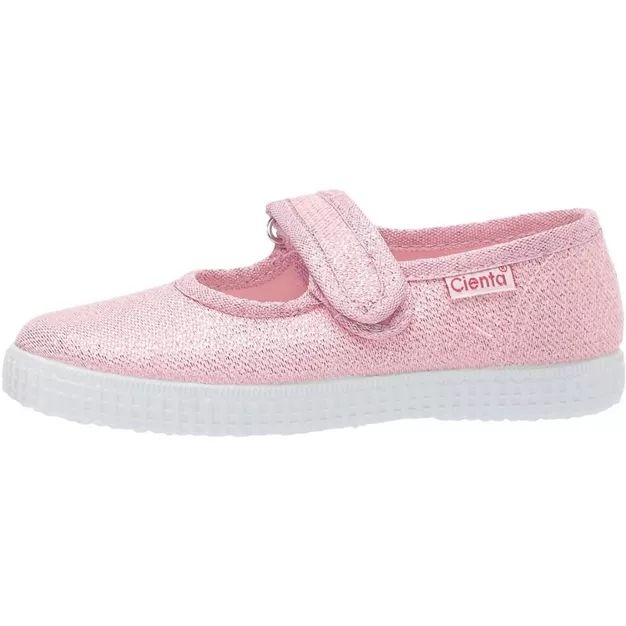 Cienta rosa/pink sparkle canvas Maryjanes