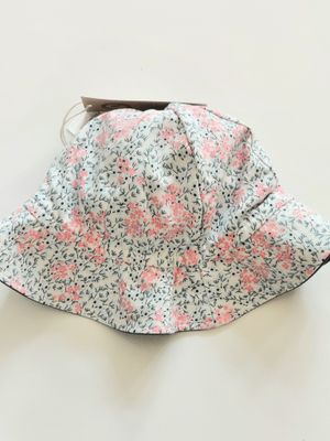 Danish Musli organic cotton reversible sunhat- navy chambray/floral