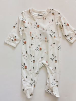 Coccoli &quot;Farm&quot; tencel modal farm footie- 2 way zipper
