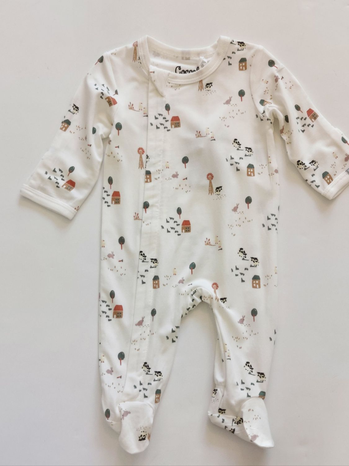 Coccoli &quot;Farm&quot; tencel modal farm footie- 2 way zipper