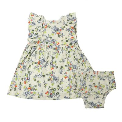 Vignette cotton woven blue meadow floral dress-Michelle dress