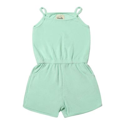 Vignette cotton Terry cloth seafood green Shelby romper