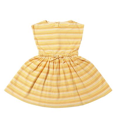 Vignette cotton knit dress gold stripe Terry cloth- Cindy dress
