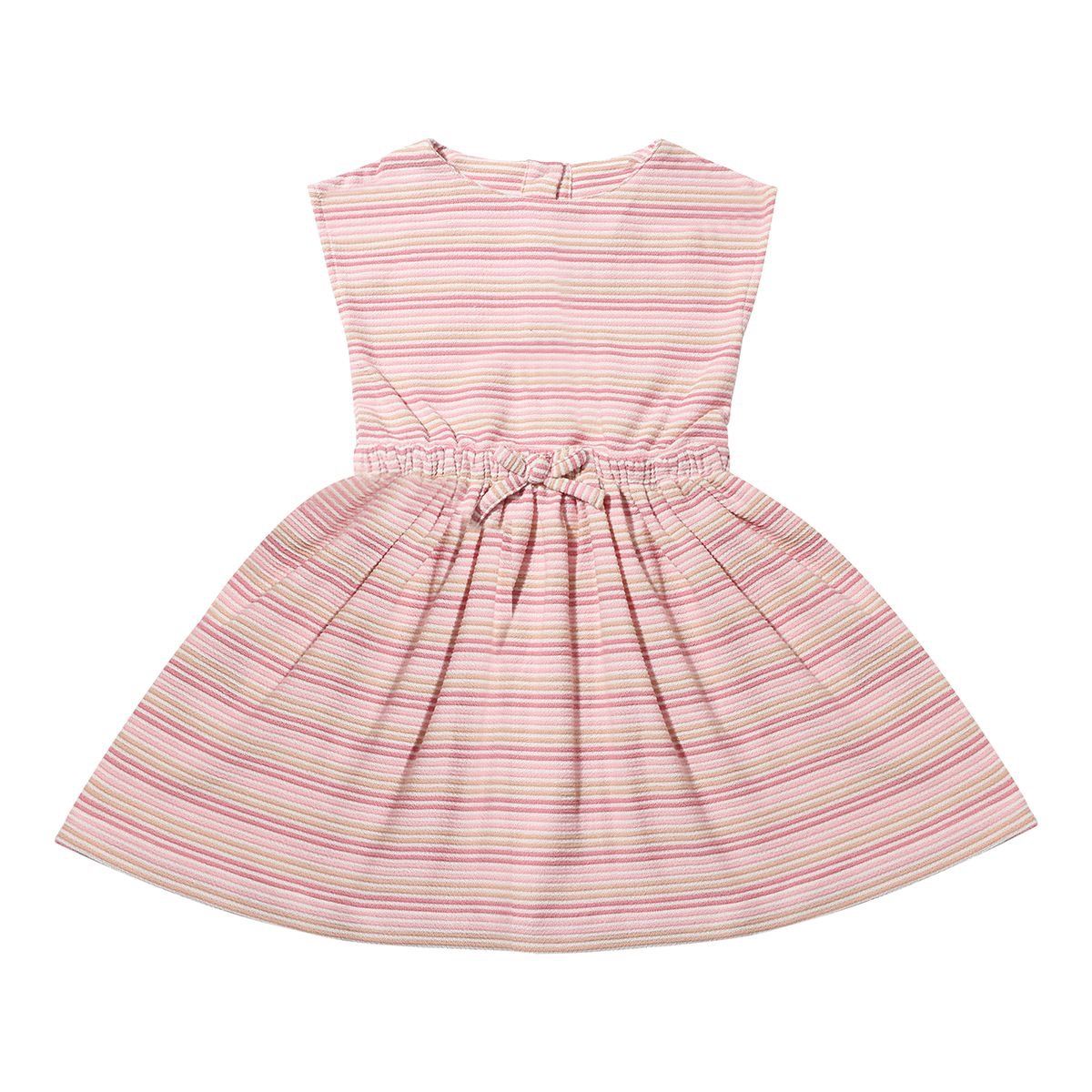 Vignette cotton knit dress pink stripe Terry cloth- Cindy dress
