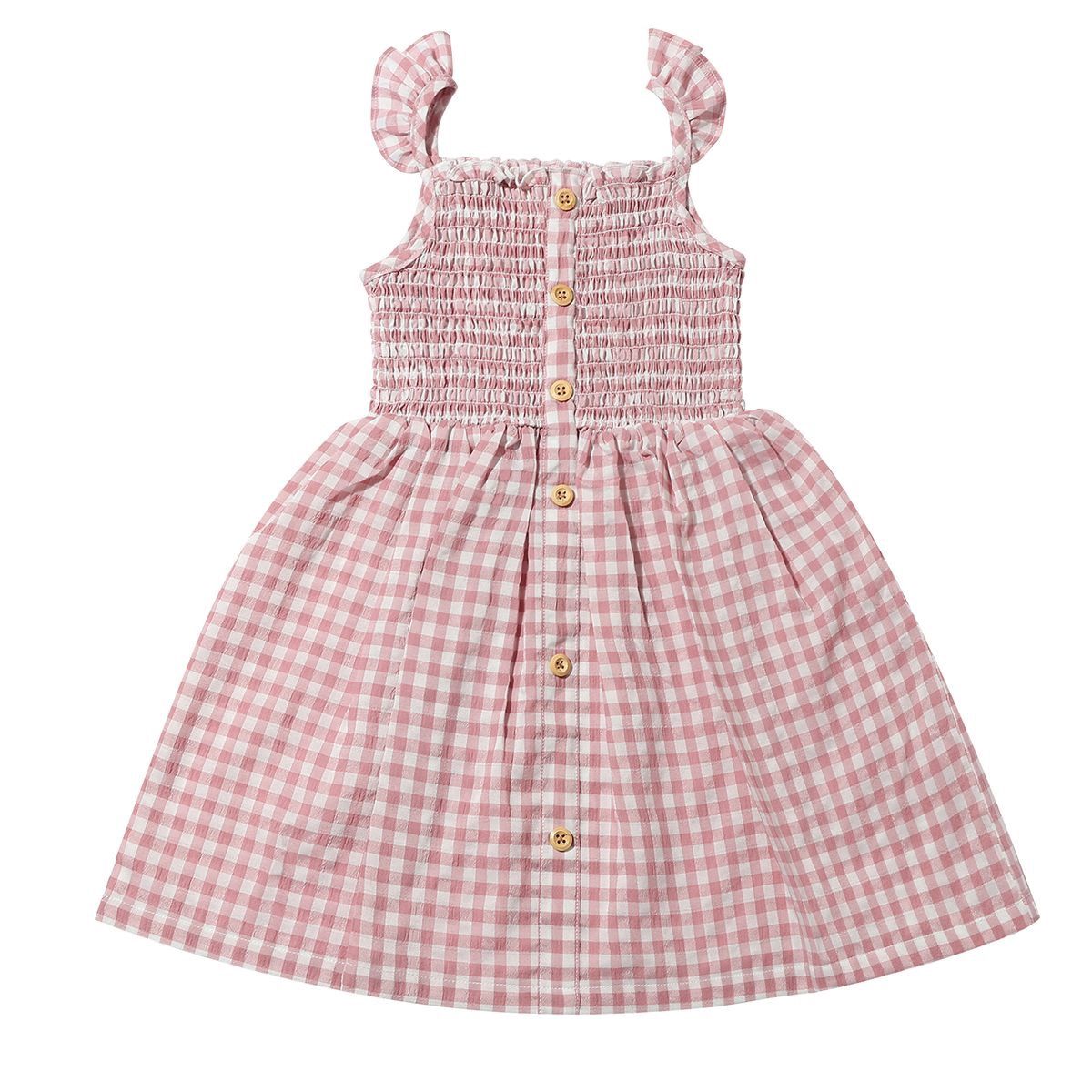 Vignette woven cotton rose plaid Jill dress-smocked