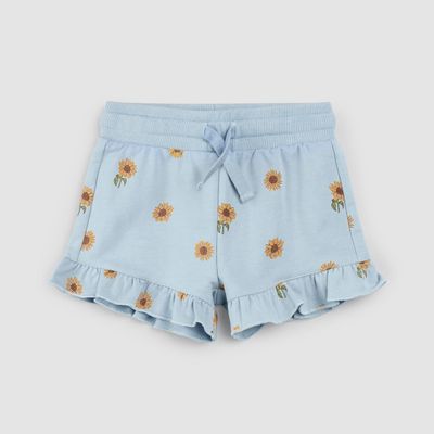 Miles the Label  organic cotton knit  daisy ruffle shorts