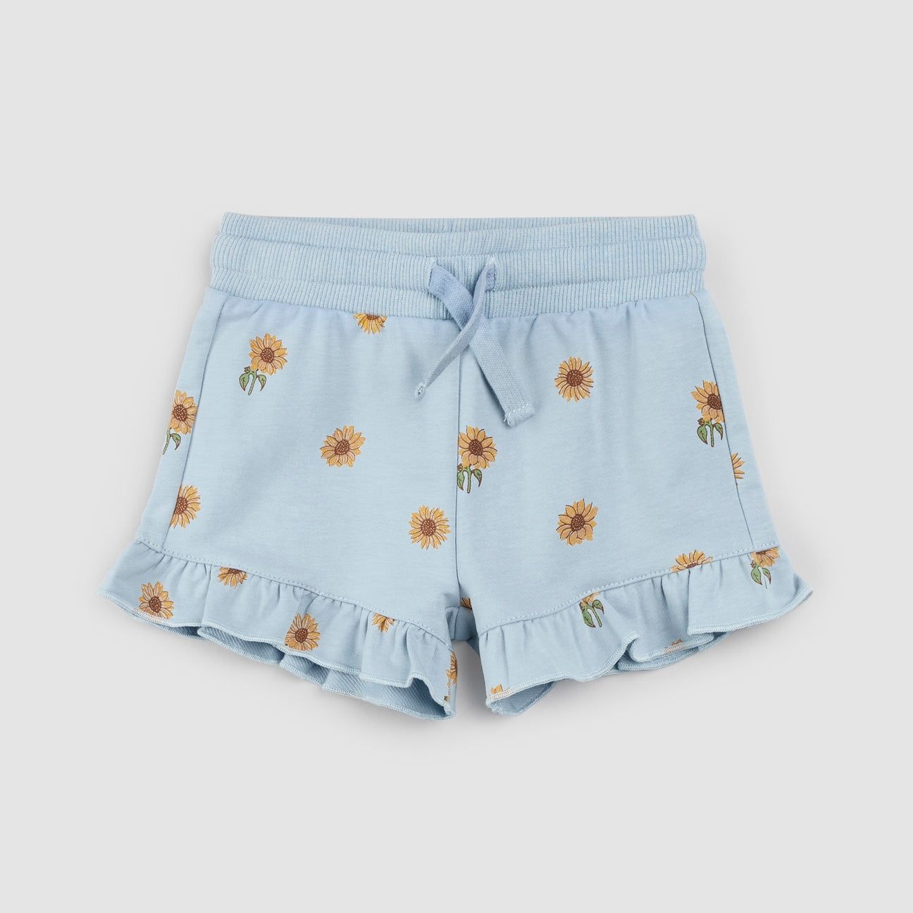 Miles the Label  organic cotton knit  daisy ruffle shorts